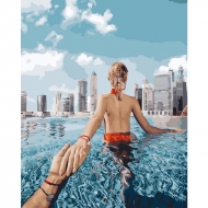Картина за номерами BrushMe 40 * 50см Йди за мною. Басейн в Дубаї (GX24911)