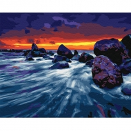 Картина за номерами BrushMe 40 * 50см Захід біля скель (GX23998)