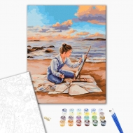 Картина за номерами BrushMe 40х50 см Намальований захід (BS53128)