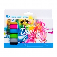 ВИВЕДЕНО Набір маркерів акварельних двосторонніх ECOLINE DUO TIP BASIC 6 кольорів (11609910)