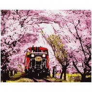 Картина за номерами BrushMe 40*50см Поїзд в весну (GX30098)