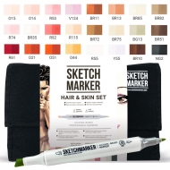 Набір маркерів двосторонніх SKETCHMARKER Відтінки волосся і тіла Hair & Skin 24 кольору (24skin)