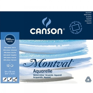 Блок паперу для акварелі Canson Montval 24*32см 300 г/м2 12 арк (C200006544)