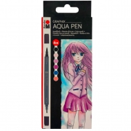 Набір двосторонніх маркерів на водній основі 6 шт Aqua Pen Graphix Make Manga (145000000101)