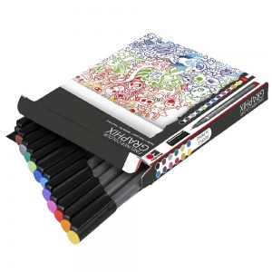 Виведено Набір лінері на водній основі Marabu Fineliner Graphix кольорових 12 шт (14600000010)