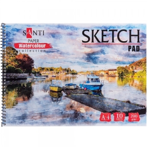 Альбом для акварелі SANTI Travelling А4 Paper Watercolour Collection 200г 10 аркуш (742 837)
