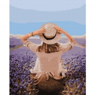 Картина за номерами BrushMe 40*50см Мандрівниця в лавандовому поле (GX37568)