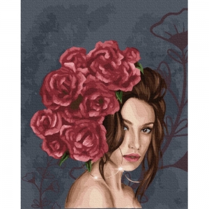 Картина за номерами BrushMe 40*50см Леді в трояндах (GX37456)