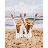 Картина за номерами BrushMe 40*50см Подружки на морі (GX37561)
