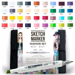 Набір маркерів двосторонніх SKETCHMARKER Дизайн одягу Fashion set 36 кольорів (36fash)