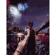 Картина за номерами BrushMe 40 * 50см Йди за мною. Феєрверк нового року (PGX26286)