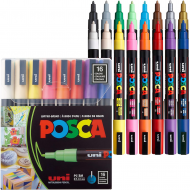 Набір акрилових маркерів Uni Posca PC-3M 0,9-1,3 мм 16 кольорів (PC3M16С)