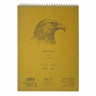 Альбом для ескізів на спіралі SMLT Authentic Kraft коричневий А4 90г/м2  60 арк (EB-60TS/KRAFT)