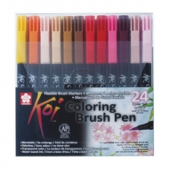 Набір маркерів акварельних KOI Sakura Brushpen 24 кольори (XBR-24)