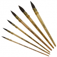 Кисти для акварели REMBRANDT 135 белка круглые с французской вязкой, короткая ручка