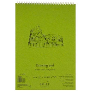 Альбом для акрилу і масла на спіралі SMLT Authentic DRAWING А3 290 г/м2 20 арк білий (3EB-20TS/OA)