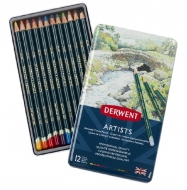 Набір олівців кольорових Derwent Artists 12 шт метал. коробка (32092)