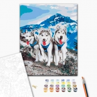 Картина за номерами BrushMe 40х50 см Друзяки хаскі (BS52389)