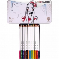 Набір кольорових олівців Marco ColorCore 12 кол d = 4.0  круглі у метал. пеналі (3130-12TN-B)