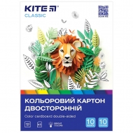 Картон кольоровий двосторонній Kite Classic А5 10 кольорів 10 аркушів 190г/м2 (K-289)