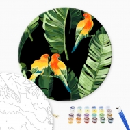 Картина за номерами кругла BrushMe d30см Папуги в тропіках розмір M (RC00018M)