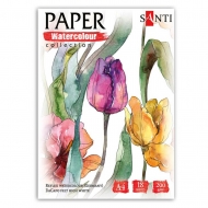 Набір паперу для акварелі SANTI Flowers А4 Paper Watercolour Collection 200г/м2 18 аркуш (130502)