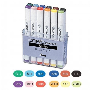 Набір маркерів двосторонніх Copic Sketch Set 12 шт (2107502)