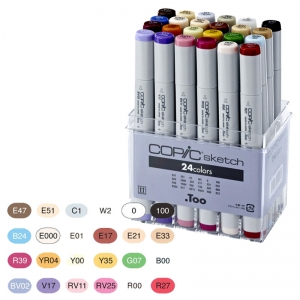 Набір маркерів двосторонніх Copic Sketch Set 24 шт) (21075524)
