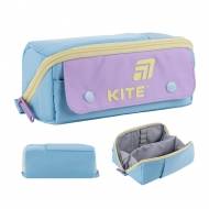 Пенал 1 відділення 2 кишені Kite 9.5*20*11.5 см блакитно-фіолетовий (K25-2702-4)