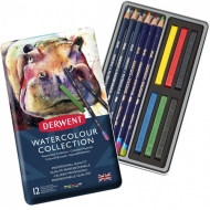 Набір акварельних олівців Derwen Watercolour Collection 12 предметів в метал (700303)