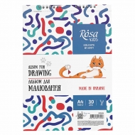 Альбом для малювання Rosa Kids А4 100г/м2 30 аркушів Cats  (8131404)