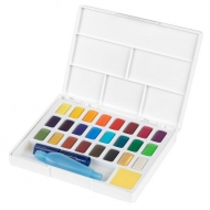 Набір акварельних фарб Faber-Castell 24 кольори+пензлик з резервуаром (169724)