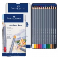 Набір акварельних олівців Faber-Castell GoldFaber 12 кольорів метал.пенал (114612)