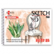 Альбом для акварелі SANTI Animals А5 Paper Watercolour Collection 200г/м2 20 аркушів (130515)