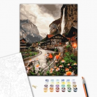 Картина за номерами BrushMe 40х50 см Містечко в Швейцарії (BS36527)