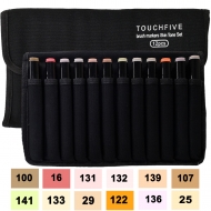 Набір маркерів-пензлів для скетчингу двосторонніх TouchFive MarkerBrush 12 тілесні тони(TOUCH24SKIN)