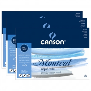 Альбом-склейка для акварели Canson Montval 1-Bloc 12 л 300 г/м в ассортименте
