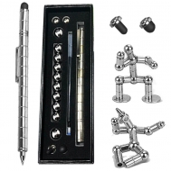 Набір магнітна ручка конструктор Polar Pen + стилус (Срібло) (PP100S)