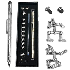 Набір магнітна ручка конструктор Polar Pen + стилус (Срібло) (PP100S)